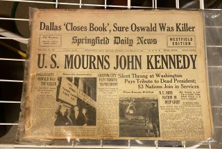 JFK John F Kennedy Assassination Newspapers Springfield Mass.  Four Full 2