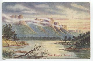 Tasmania C.  1910: Artist Card W/view Mount Olympus Tasmania (c37)
