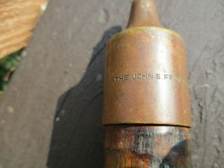 Antique Screwdriver Tool - John S.  Fray Co Bridgeport Ct.  Wood Handle/brass Top