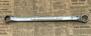 Vintage S - K Lectrolite Tools B - 1618 Offset Double Box End Wrench 1/2 " X 9/16 "