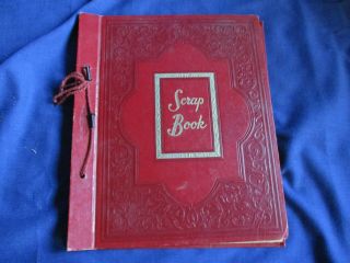 Vintage 1950s Scrap Book Tie String Red Album Spfc Photo Mount Co Susan Earle