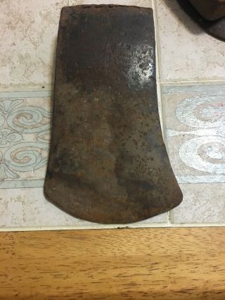 Vintage 4.  73lb Single Bit Old Axe Head With Handle Cut Off Unsure Of Maker