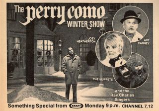 1972 Tv Ad Perry Como Winter Show Joey Heatherton Art Carney The Muppets