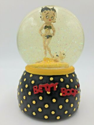 Betty Boop Snow Globe Music Box Itsy Bitsy Teenie Weenie Yellow Polka Dot Bikini