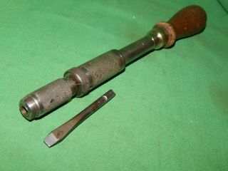 Antique 1926,  Millers Falls No.  61 Push Drill Screwdriver & 1 Point