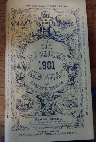 The Old Farmers Almanac 1981 Promotional Edition From People 