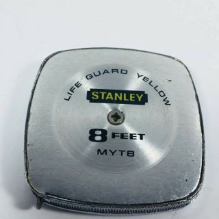 Vintage Stanley Mini Tape Measurer Myt8 Life Guard Yellow