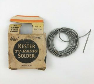 Vintage Kester Tv Radio Solder Resin Flux Core Electrical Repairs Box