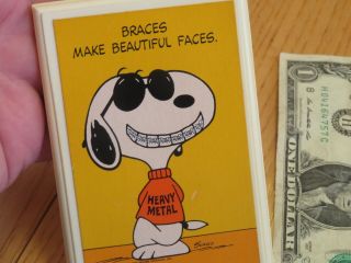 Vintage Hallmark Plaque Snoopy Braces Make Faces Plaque
