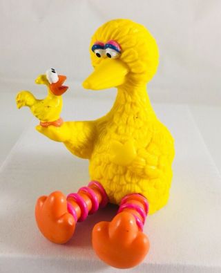 Vtg Sesame Street Big Bird / Little Bird Pvc Figure By Applause 2½ Inch