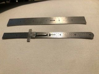 Vintage Sears General Stainless Steel 6 Inch Rules No.  Cf 306 & No.  300