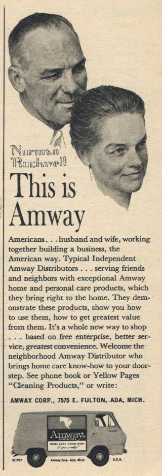 1967 Amway Print Ad Norman Rockwell Fulton,  Ada,  Michigan Home Care Know How
