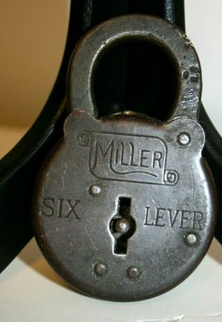 Lock Miller Six Lever 3 " Tall 2 " Wide Made By Yale & Towne On Reverse No K