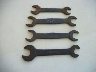 Vintage Four (4) Ford Script Model T & A Wrenches,  Tools,  Made In Usa,  Old