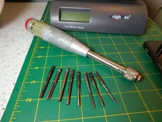9 " Vintage Craftsman Usa Push Drill With 8 Reamer Bits