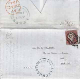 1845 Qv Cleckheaton Udc On Star Life Assurance Co Letter With A 1d Red Stamp