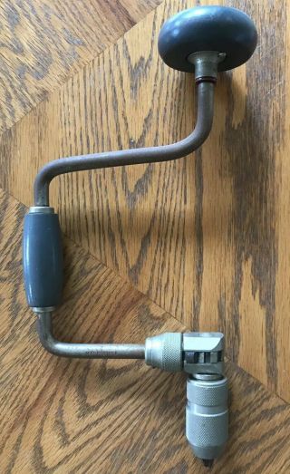 Vintage Stanley 10 " Hand Brace Drill Stanley Handyman No.  H1253 Made In The Usa