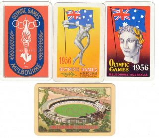 Vintage Melbourne Olympic Games 1956 Adv.  (4) Swap/playing Cards