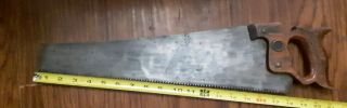 Vintage H.  Disston And Sons Hand Saw,  18 " Blade