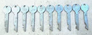 10 Antique Flat Keys Eagle Lock Co - Locksmith,  Collectors Rare