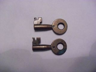 Vintage Hollow Brass Barrel Keys Pair