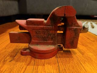 Vintage Columbian No 3 1/2 Benchtop Swivel Vise Made In Usa