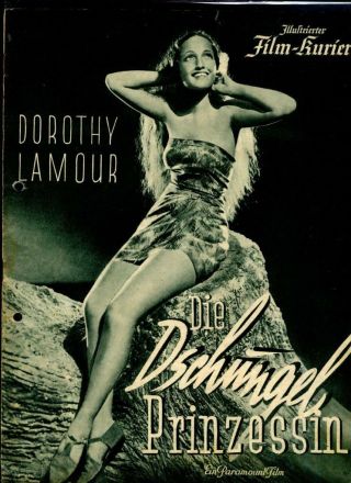 Dorothy Lamour Ray Milland " The Jungle Princess " Film Kurier German Mag 1930 