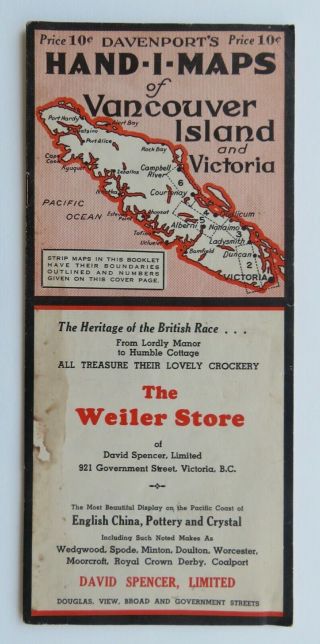 G21 Victoria & Vancouver Island Advertising Davenport’s Hand - I - Maps 1940s