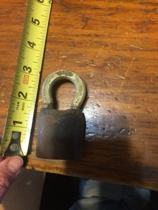 Antique Vintage Brass Segal Cylinder Padlock Lock No Key