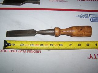 Old Wood Chisel Socket Chisel With Wooden Handle 3/4 " Dunlap Made In Germany
