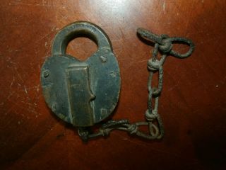 Vintage Antique E.  T.  Fraim Brass Padlock Lock