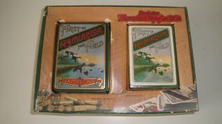 Vintage Remington First In The Field Playing Cards 3 Deck Set