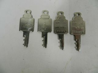 4 Vintage Amelia Earhart Luggage Keys Samsonite Suitcase Lock 2086 Set Of 4 Ae