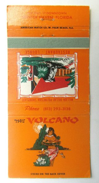 The Volcano - Winter Haven,  Florida Restaurant 30 Strike Matchbook Cover Lounge