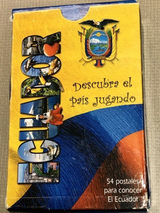 Ecuador Color Photo Deck Of Playing Cards 52 Cards,  2 Jokers Postcard Style
