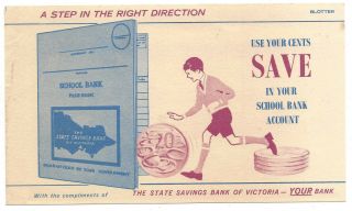 Old Blotter Step In The Right Direction Save State Savings Bank Of Vic 1960 