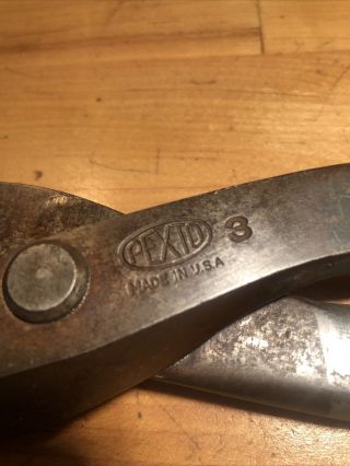 Vintage Pexto No.  3 Sheet Metal Shears Tin Snips Scissors Metalworking USA 12 