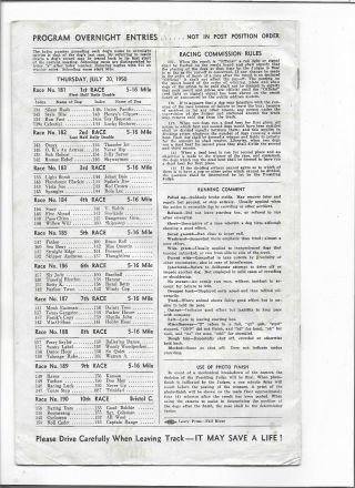 1950 Taunton (MA) Greyhound Racing Program - 17th Night - 16 Pages 2