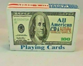 Playing Cards Royal 100 Plastic 100 Dollar Bill Open Box Never Played With A1