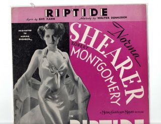 Riptide - Movie Sheet Music - " Riptide " - Norma Shearer - Robert Montgomery 1934