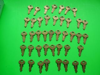 42 Vintage “chicago Lock Co.  Vending Keys.  Mixed [see Description] Brass