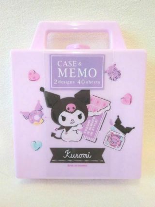 Sanrio Kuromi Memo With Plastic Case From Japan