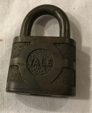 Yale & Towne Brass & Steel Padlock Old Vintage Antique Lock No Key