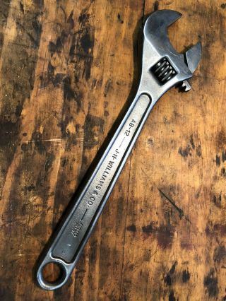 Vintage J.  H.  Williams & Co Superjustable 12” Adjustable Wrench Ab - 12