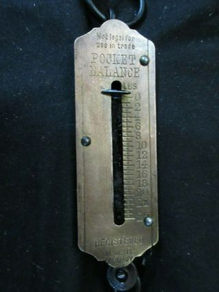 Antique/vintage 1920’s German Made 25 Pound Pocket Balance Hanging Scale -