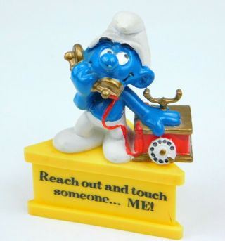 Schleich Smurf A Gram Reach Out And Touch Someone Me Complete With Vintage Pvc