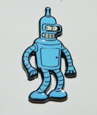 Futurama Tv Series Bender The Robot Standing Image Metal Enamel Pin