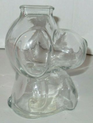 Vintage Peanuts Charlie Brown Collectible Bank - Clear Glass Snoopy