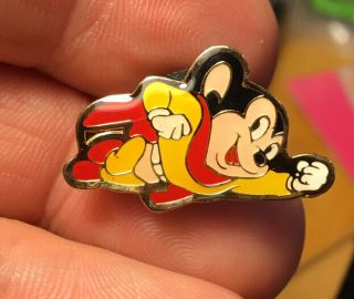 Mighty Mouse Enamel Pin Nos Vintage Cartoon Hero Terrytoons Retro Hat Bag