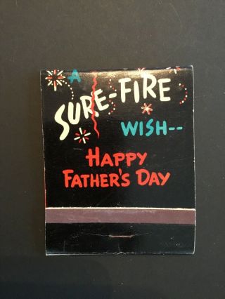 Vintage Hallmark Matchbook Happy Fathers Day Feature.  Large Size 4.  25x3.  25 Inch